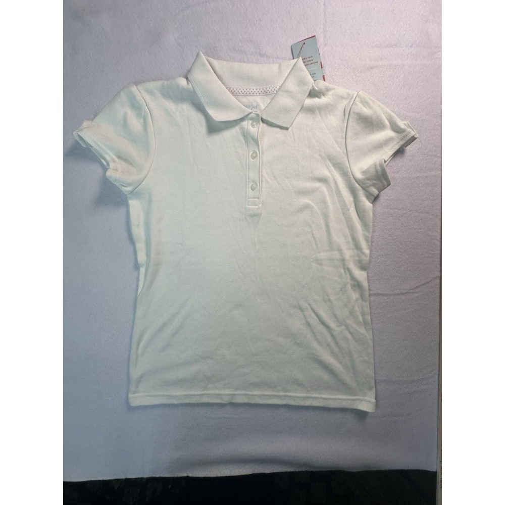 CAT & JACK GIRLS SHORT SLEEVE POLO SHIRT LARGE 10/12 NEW